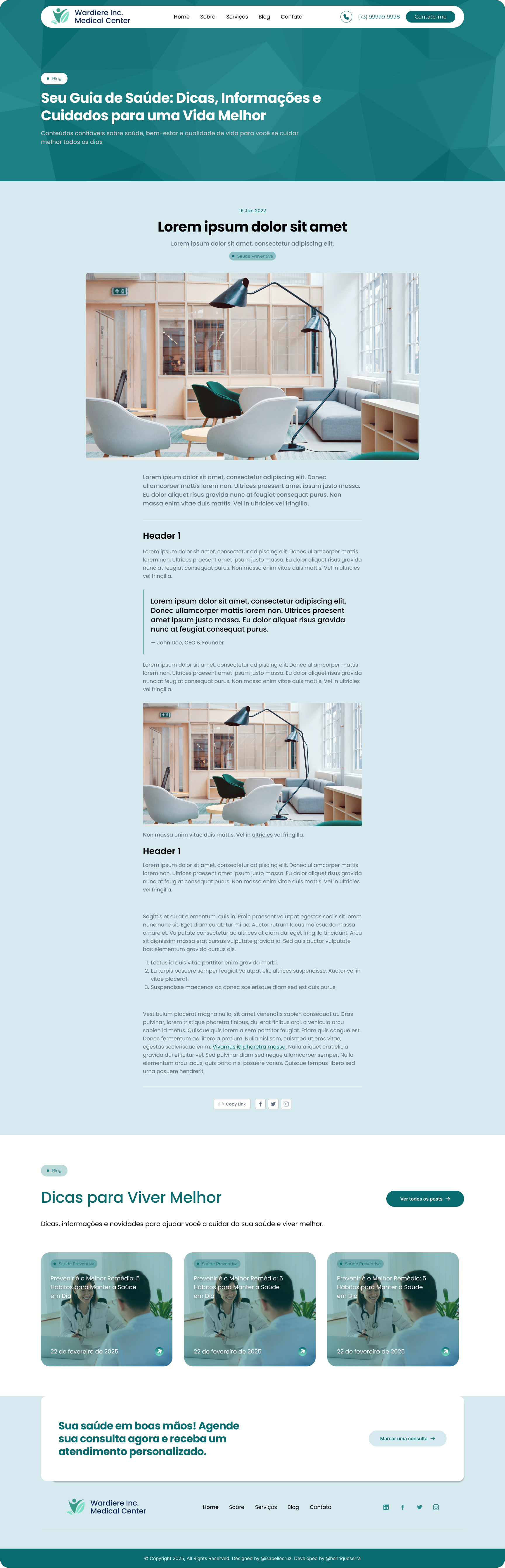 Institucional médico — layout